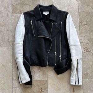 Helmut Lang Black and White Leather Jacket